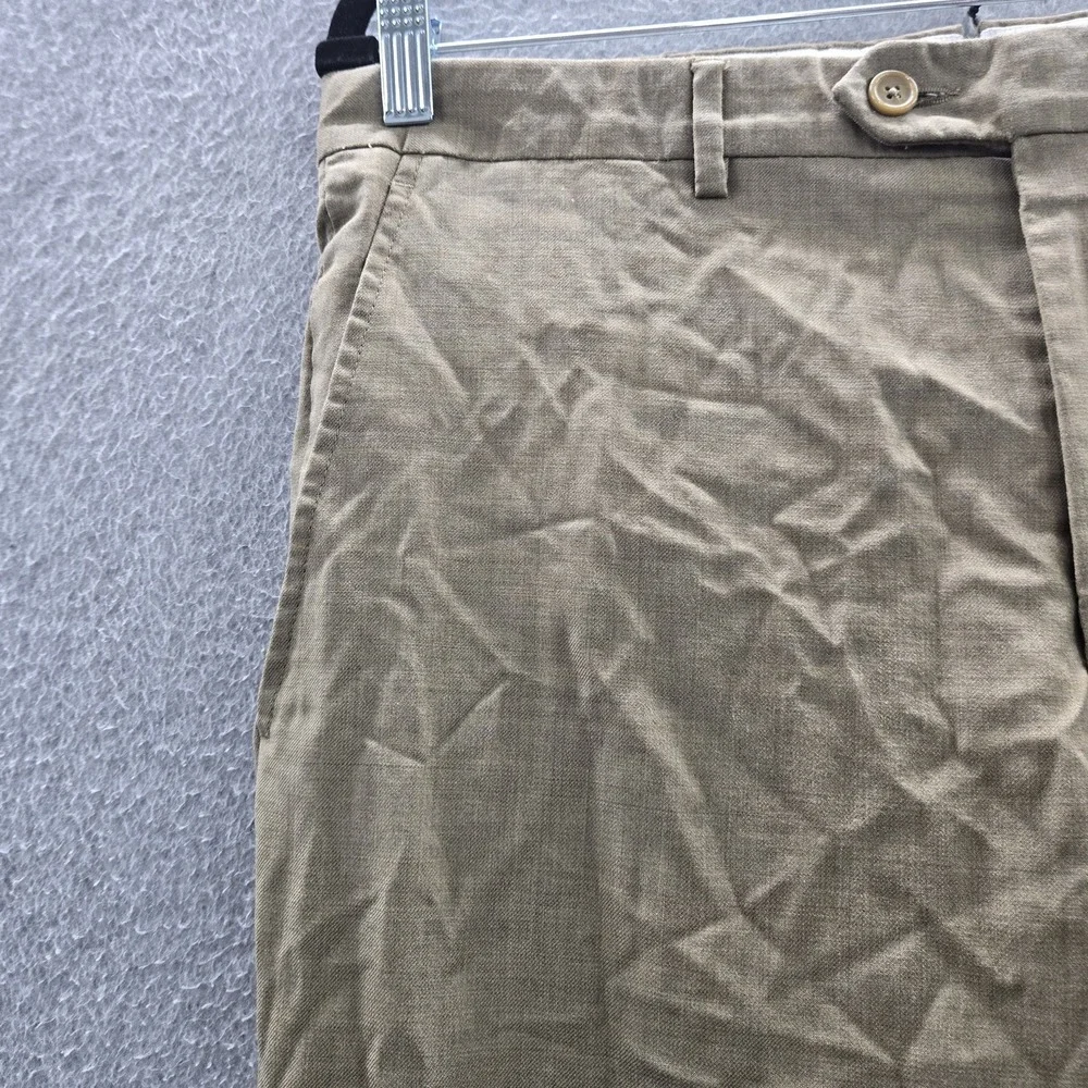 Sartorelli Men Pants 35 Tan Dress Pants ROMEO Luxury Serge Wool Italy READ